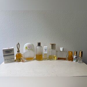 Lot of 12 Vintage Perfume Bottles Givenchy Arden Lauder Caron Factor Avon Tommy